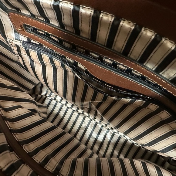 RICH BROWN TOTE BAG~ RUBY BLUE COUTURE - Picture 7 of 8